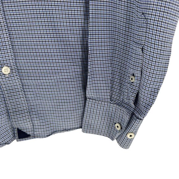 UntuckIt Shirt Mens Large Blue White Plaid Slim Fit Ansellmo Long Sleeve Button - Picture 10 of 15